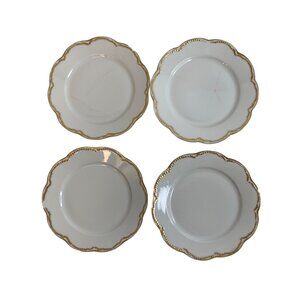 Lot of 4 Haviland Limoges France Antique Scallop Small Bread Plate 6.25" FLAWS